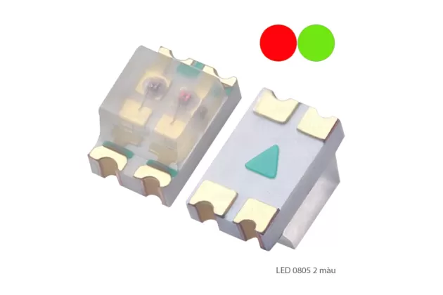 LED 2 Màu Đỏ - Xanh Lá 0805 Dán SMD Trong Suốt